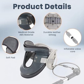 Dispositivo de tracción cervical para el alivio del dolor cervical y la relajación, estirador de cuello inflable con bomba de aire, dispositivo de des