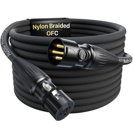 XLR Cables 15ft, Professional Gold-Plated Rean Connectors from Neutrik, Kevlar-Reinforced Nylon Braided XLR Microphone Cable, Mic Cable, Durable Shielded and Balanced XLR Male to Female Cord