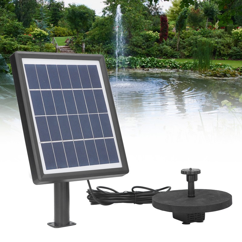 Solar Fountain Pump Multi Nozzles Efficient Small Landscape Floating Fountain