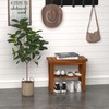 Teak Shower Bench Stool with Storage Shelf, Waterproof Shower Chair