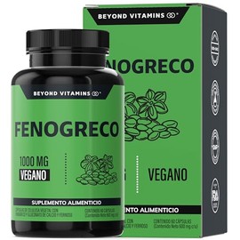 Beyond Vitamins | Fenogreco 1000mg reforzado con Calcio y Hierro | Vegano y sin rellenos | Fenugreek 60 caps