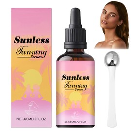 Face Tanning Drops for Face & Body, Self Tanning Drop for Natural Glow, No Sun Needed, Facial Tannings Drops for All Skin Types, Promotes Pigmentation(60ml+with 1*white Massage Stick)