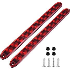 11 LED Red Trailer Brake Tail Light, 2 Pack 16” LED Bar Stop Turn Signal Tail Lights Waterproof Brake Strip Red Light for Marine Boats Golf Cart Offroad Truck RV UTV ATV