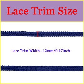 Tibaoffy Long 12 Yard Wide 12mm/0.47nch Centipede Ribbon Trim Lace Gimp Braid Decorated Lace for DIY Craft Sewing Fabric, Crafts and Sewing（Dark Blue）