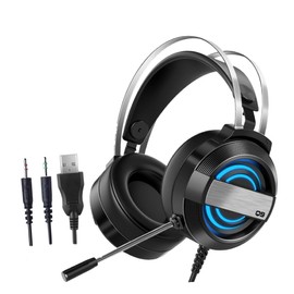 Tofficu 1 Pc E-Sports Headphones Over-Ear Headphones Headsets Headphones Wired Comfortable Gaming Headphone Stereo Gaming Headset Head-Mounted Headset Computer Headphone Black Metal