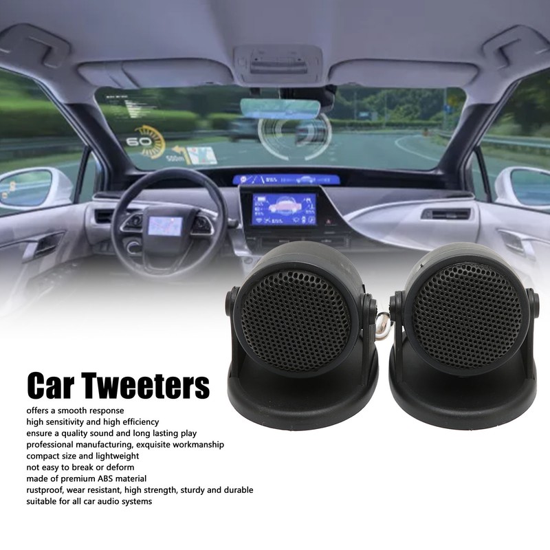 2pcs Dome Tweeter Car Audio Speaker Black 20W Loudspeaker Universal