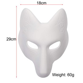 Sewroro Empty Fox Masks DIY Colour Masquerade Animal PU Leather Masks Cosplay Masks Party Costume Accessories