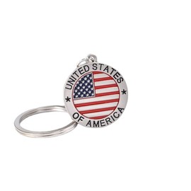 American Flag Letter Keychain United States of America Keychain Metal Ring Star Stripe US Keyring Alloy Drip Oil Key Chain Pendant Car Key Ring Holder Accessories