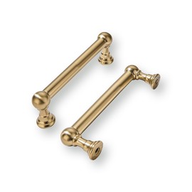 khtumeware 10 Pack 3 Inch Hole Center Champagne Bronze Cabinet Pulls Heavy Duty Solid Satin Brass Cabinet Handles for cabinets Dressers Kitchens Handles Bathroom cabinets
