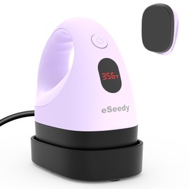 eSeedy Mini Heat Press Machine, 3 Heat Settings& Fast Heating, 15 Mins Auto-Off, Insulated Safety Base, Mini Iron for Crafting, T Shirts, Hats, Heating Transfer Projects (Purple)