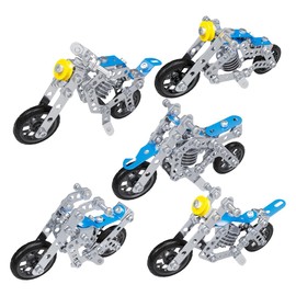 Fuwraixis Children's Metal Motorcycle Building Blocks, STEM Educational Toy, Road Mechanical Motorcycle Models, 139 Construction Toys, Gift for Boys and Girls Over 5 Years Old