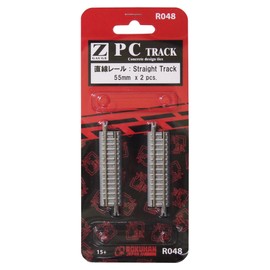 Rokuhan Z Gauge R048 PC Track Straight 2.2 in (55 mm) Rail, Pack of 2