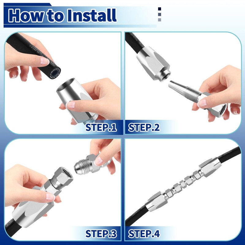 Hydraulic Hose Repair Kit, 3/8'' Hydraulic Hose Field Repair Kit,