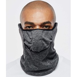 TARO WORKS Cycling Face Cover, Neck Guard, Mouth Opening, Size Adjustable, Unisex Gray