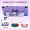 HYPERCASE Cute Switch OLED Carrying Case of Purple Bunny, with