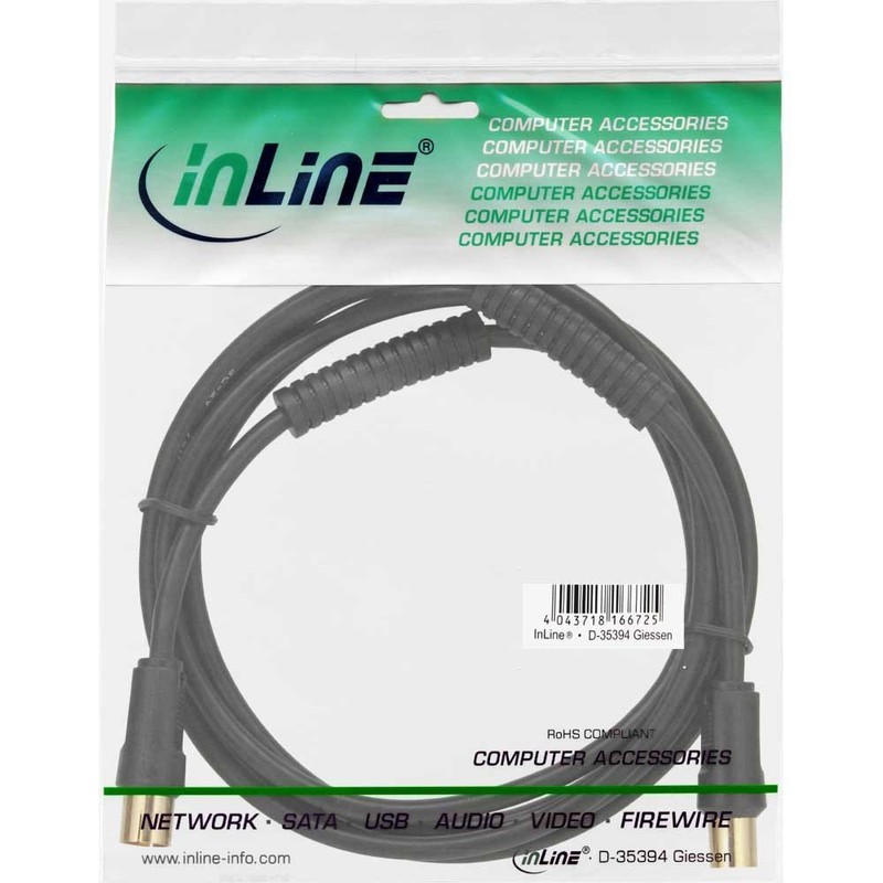 InLine 69450p 0.5 m Black – COAXIAL CABLE, COAXIAL (IEC