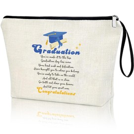 Graduation Congratulation Gift for Her Class of 2025 Gifts to Friend Daughter Master PHD Degree Gift University College Grad Gifts Graduation Decorations Travel Vacation Makeup Bag Girl