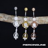 PIERCINGLINE Titanium belly button ring with 925 silver ORIENTAL DESIGN