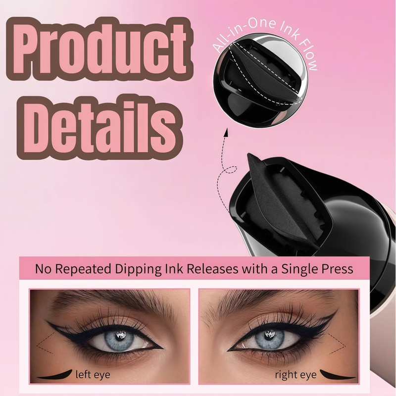 Foldable Eyeliner Stamp for Beginners, 2026 New One-Piece Eyeliners Stamp