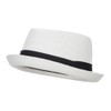 Big Size Solid Upbrim Pork Pie Fedora - White 2XL-3XL
