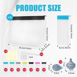 SENONAPO 44 Pcs Protein Powder Travel Set - Reusable Supplement Containers with 28 Single Dose Bags & 4 Large Portable Organizer Zip Bags