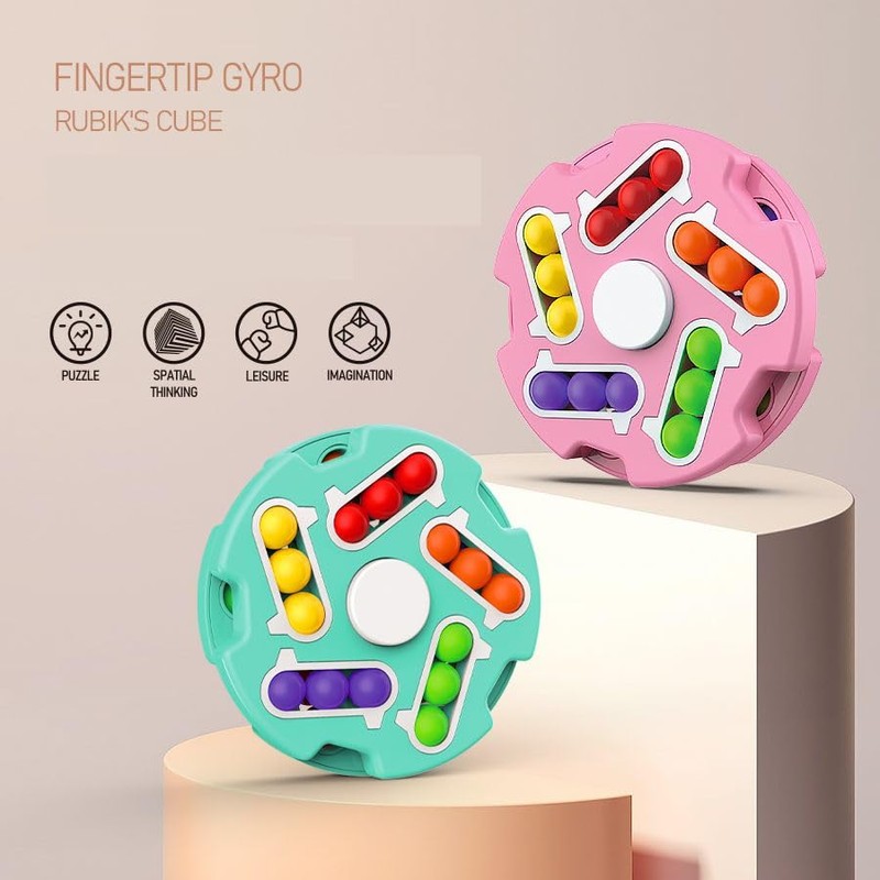 Jeu d'aptitude. Rubik's Cube Rotatif. Casse-tête à billes. Turquoise