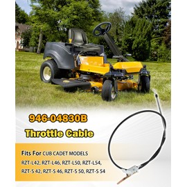 BTROVIA 946-04830B Throttle/Choke Cable 38" Fits for CUB Cadet RZT-L42 L46 L50 L54 RZT-S 42 RZT-S 46 RZT-S 50 RZT-S 54, Replace 946-04830A 946-04830 746-04830B 746-04830A 746-04830
