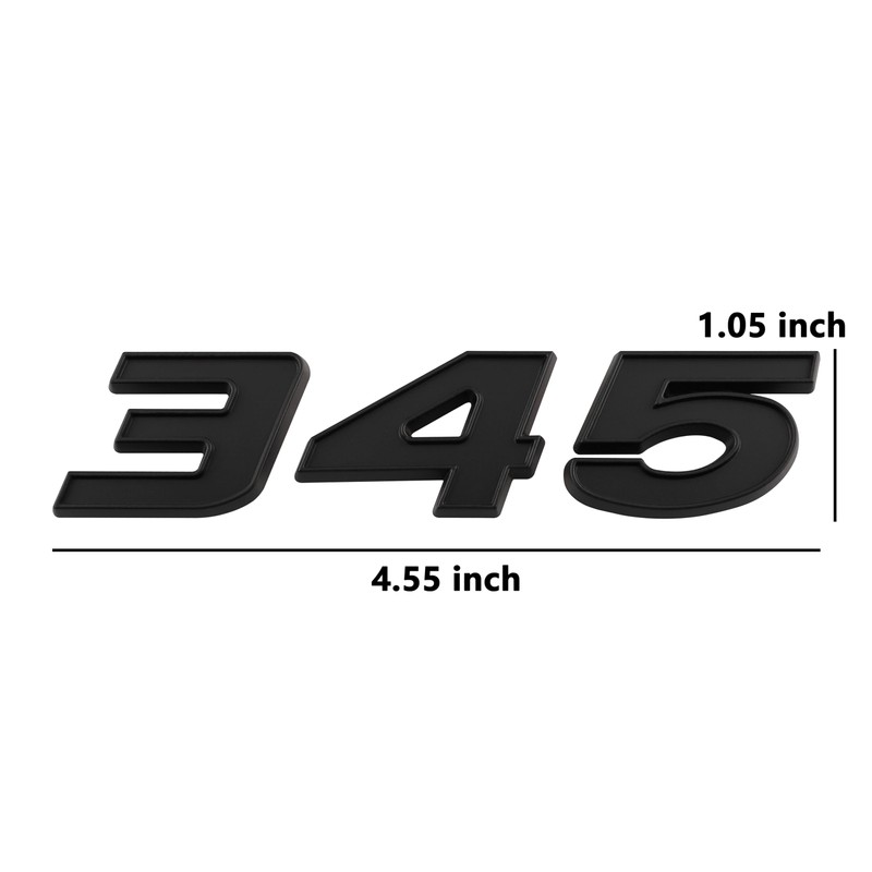 UpAuto 2 pcs 345 Emblem Badge 3D Self-Adhesive Nameplates 345