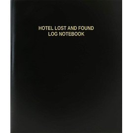 BookFactory Hotel Lost And Found Log Notebook - 120 Page, 8.5''x11'', Black Hardbound (XLog-120-7CS-A-L-Black(Hotel Lost And Found Log Notebook))