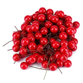Yosoo Decoraciones NavideñAs Holly, 100Pcs Cerey Decoration Ornament Cherry Rojo Colgantes De Espuma Artificial Festival para Decoraciones ÁRbol De Navidad Regalo DIY