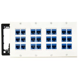 DIYTECH 24 Port Ethernet Wall Plate, Cat 6, 4 Gang, RJ45 Female to Female Keystone Jacks - White