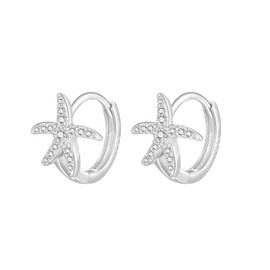 SILBERTALE Tiny 925 Sterling Silver 8mm Huggy Hoop Earrings for Women Triple Circle Cartilage Helix Cuff Huggie Hoop Earrings, Cubic Zirconia