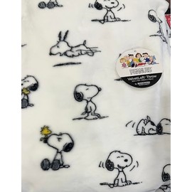 Berkshire Blanket & Home Co. Berkshire Peanuts Throw Blanket 60'' x 70'' (White - Best Friends, Dog Bowl)