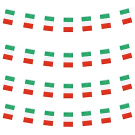 WXTWK Italy Flags Italian Small Mini Pennant String Banner Flag Festival Decorations(50 Feet 38 Flags)