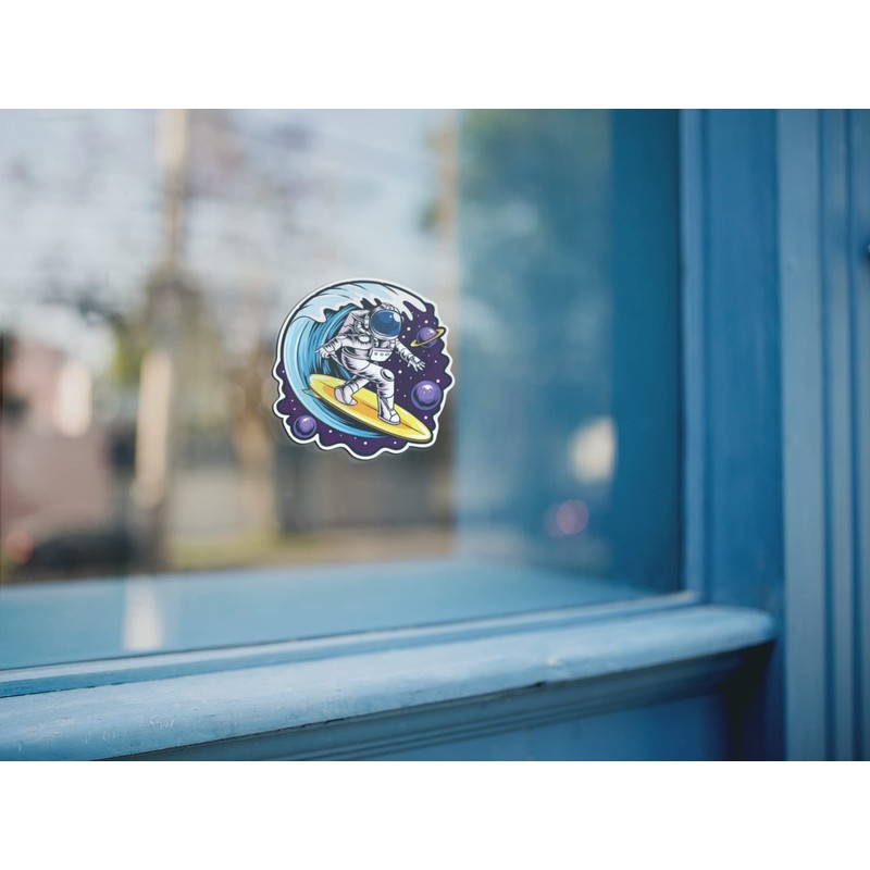 Astronaut Surfer 5 Inch Waterproof Decal Sticker Wall Window Tie-dye