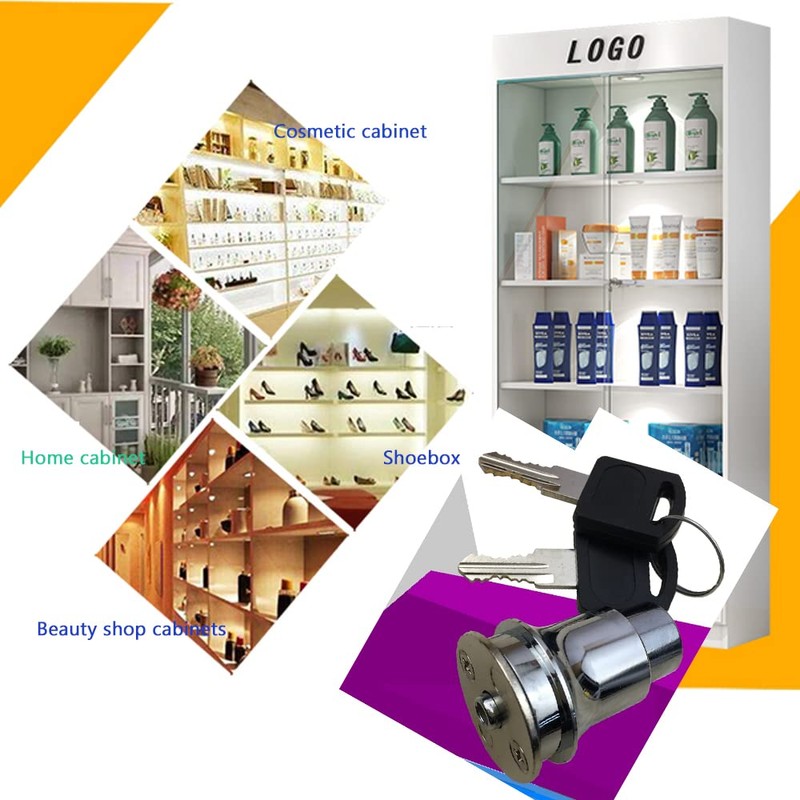 Glass Lock Sliding Glass Door Locks with 2 Keys Cabinet