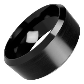 Mercader Digital Anillo De Titanio Negro Unisex Clásico Calidad Resistencia