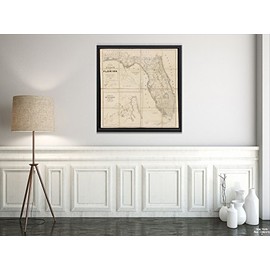 1846 Map Florida The State of Florida : compiled in The Bureau of Topographical Engineers from The b|Vintage Fine Art Reproduction|Ready to Frame