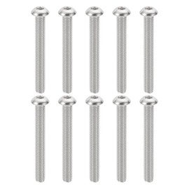 PATIKIL M8-1.2x60mm Button Head Socket Cap Screws, 10 Pcs 304 Stainless Steel 18-8 Hex Socket Cap Screw Bolts Allen Hex Drive Full Machine Thread