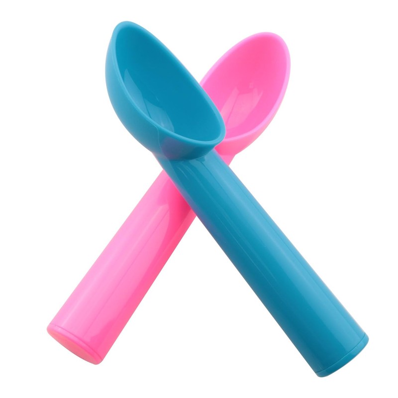 DGBRSM 2PCS Plastic Ice Cream Fruit Scoop Blue Pink 7.2x1.2