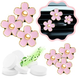 6 Pieces Daisy Car Decoration Flower Air Vent Clip Air Conditioning Outlet Clip Car Air Freshener Clip Car Interior Decor Charm Colorful Interior Accessories for Girls Women