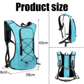 Lightweight Bike Backpack, Waterproof Breathable Cycling Bicycle Rucksack for Men and Women,10L Mini Ultralight Biking Daypack for Cycling,Camping,Running (Blue)