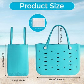 PoVwlty X-Large Rubber Beach Bag for Men & Women, Large Capacity Travel Bag Beach Tote Bag for the Beach Boat Pool (Lake green)