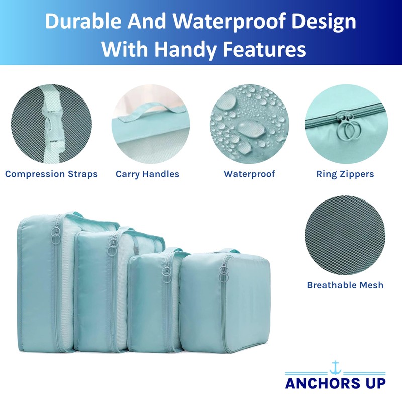 Cruise Approved Packing Cubes – 7 Piece Set with Laundry
