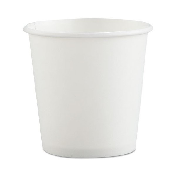 SOLO 374W-2050 4oz White, Single Sided Poly Paper Hot Cups, (Case of 1,000)