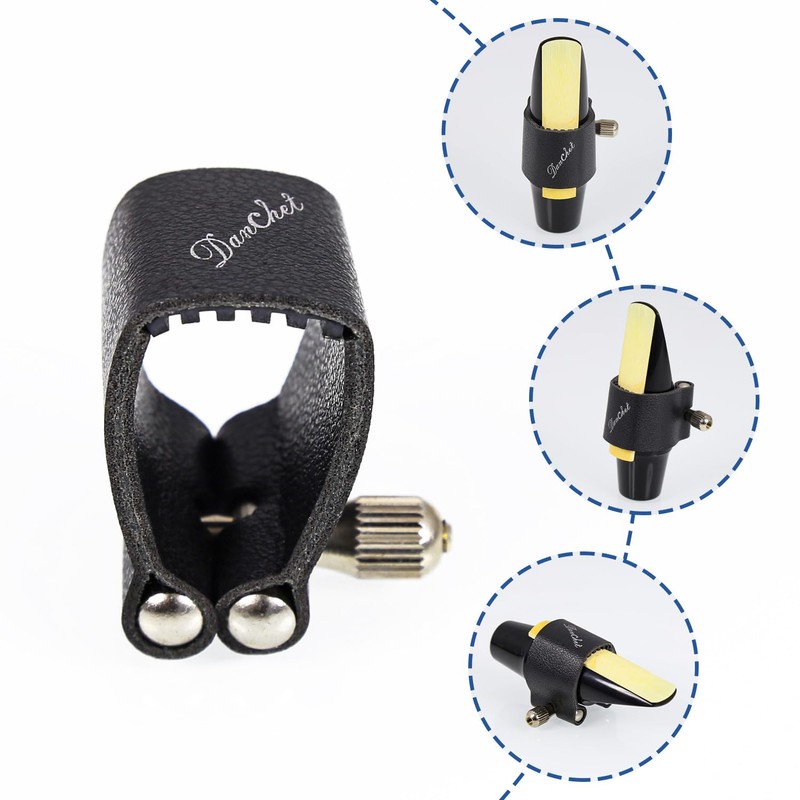 Soprano Saxophone Ligature Fastener, Leather Ligature for Soprano Saxophone Sax