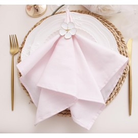 JINVASE Spring Cotton Cloth Napkins Set of 12, Dinner Cloth Napkins Bulk, Wedding Christmas Thanksgiving 17 * 17'' Light Pink