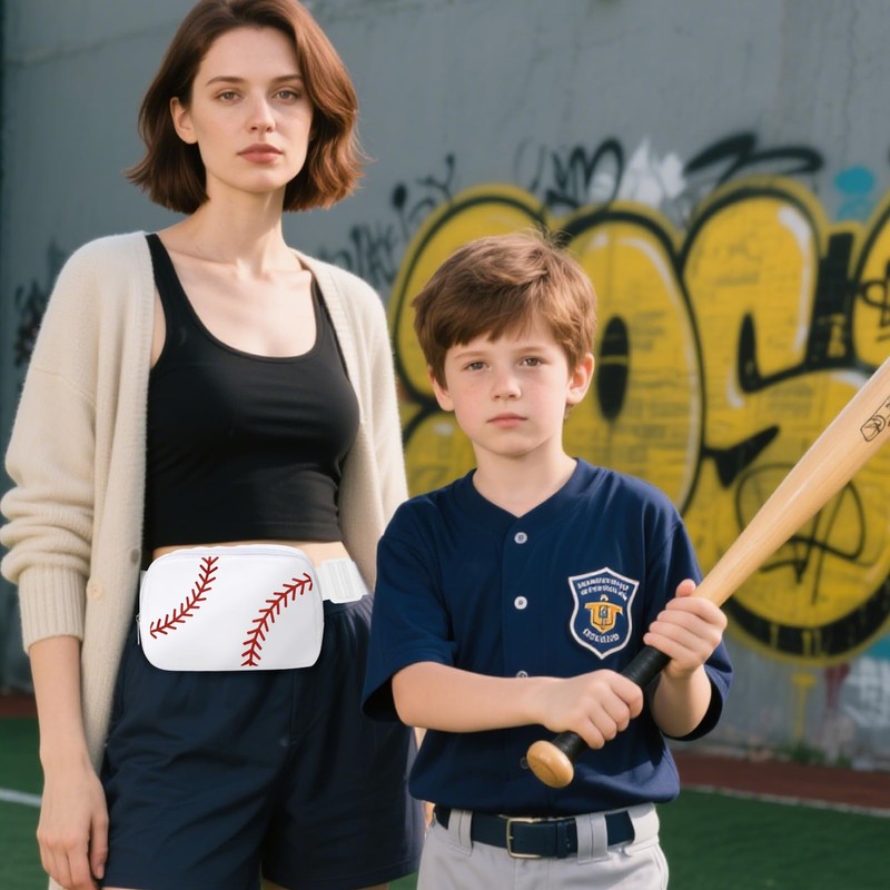 Lamyba Baseball Mom Bag - Baseball Fanny Pack for Women,