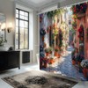 Italian Street Shower Curtain Tuscany Renaissance Flower Town Rustic Floral