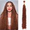 Deep Wave Bulk Braiding Hair Extensions-16 Inches 8 Pakcs Ginger